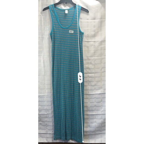 West Loop Women’s Striped Long Dress Size S Color Blue Gray - Picture 6 of 9
